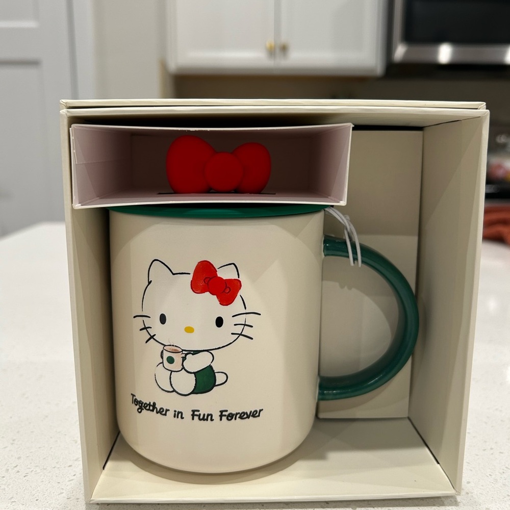 Starbucks Hello Kitty Mug with Red and Green Accents